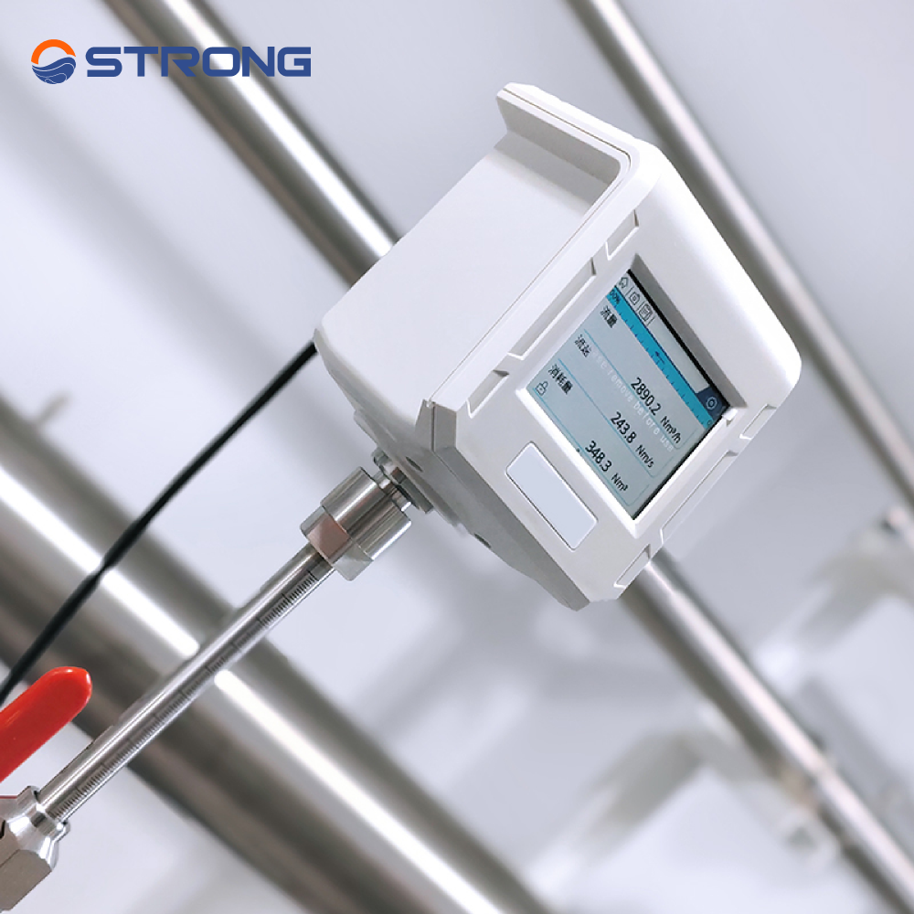 Manufacturer Price DN20-DN250 Thermal Mass Flow Meter for Gas/Air with Touching LCD Display Screen Phone Control Stainless Steel